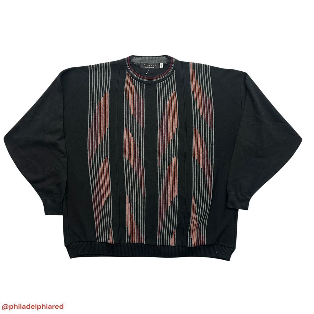 Vintage 1990’s Protege Colorblock 3D knit sweater mens xxl